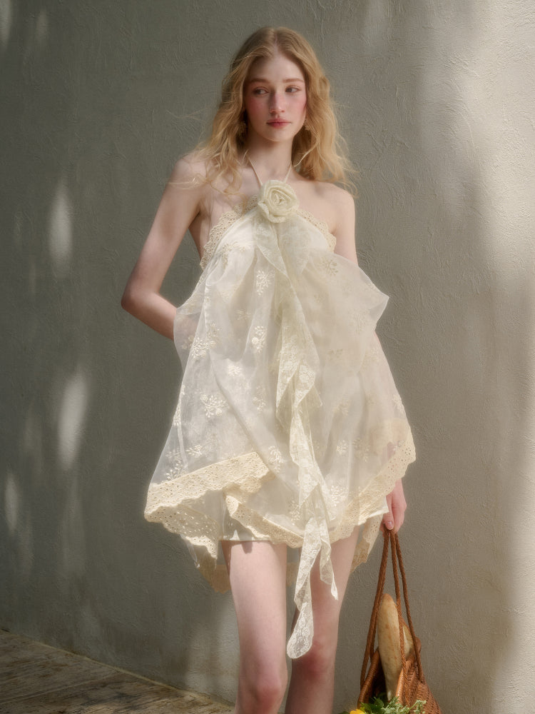 Cloud Fluffy Embroidered Lace Dress - CHINASQUAD