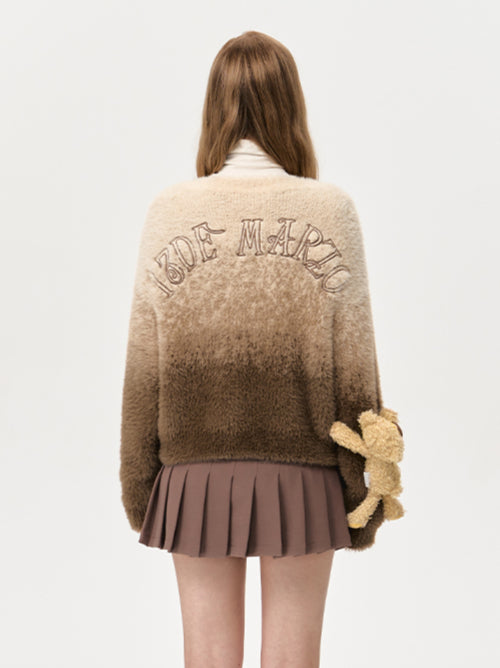 Khaki & Pink Doozoo Gradient Cardigan - CHINASQUAD