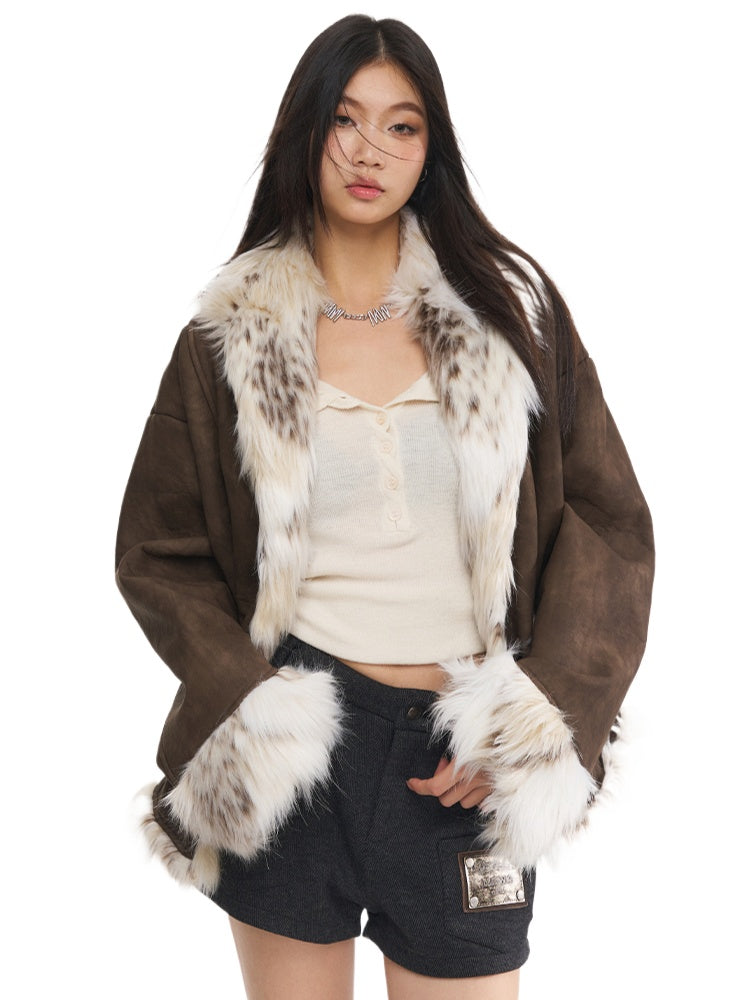 Vintage Leopard Faux Fur Jacket - CHINASQUAD