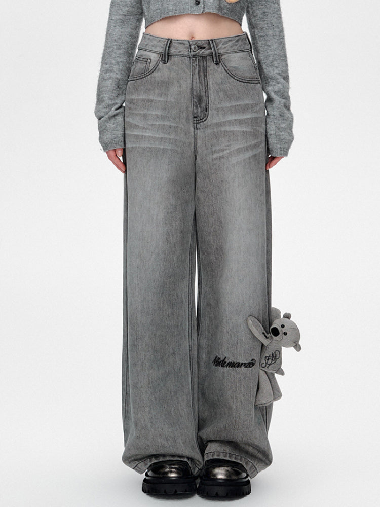 Handwritten Logo Pocket Straight Leg Jeans - CHINASQUAD