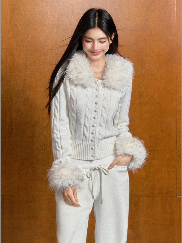 Cable Knit Sweater Cardigan - CHINASQUAD