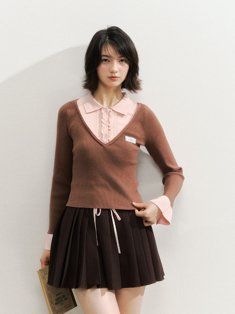 Fake Two-piece Knit Polos - CHINASQUAD