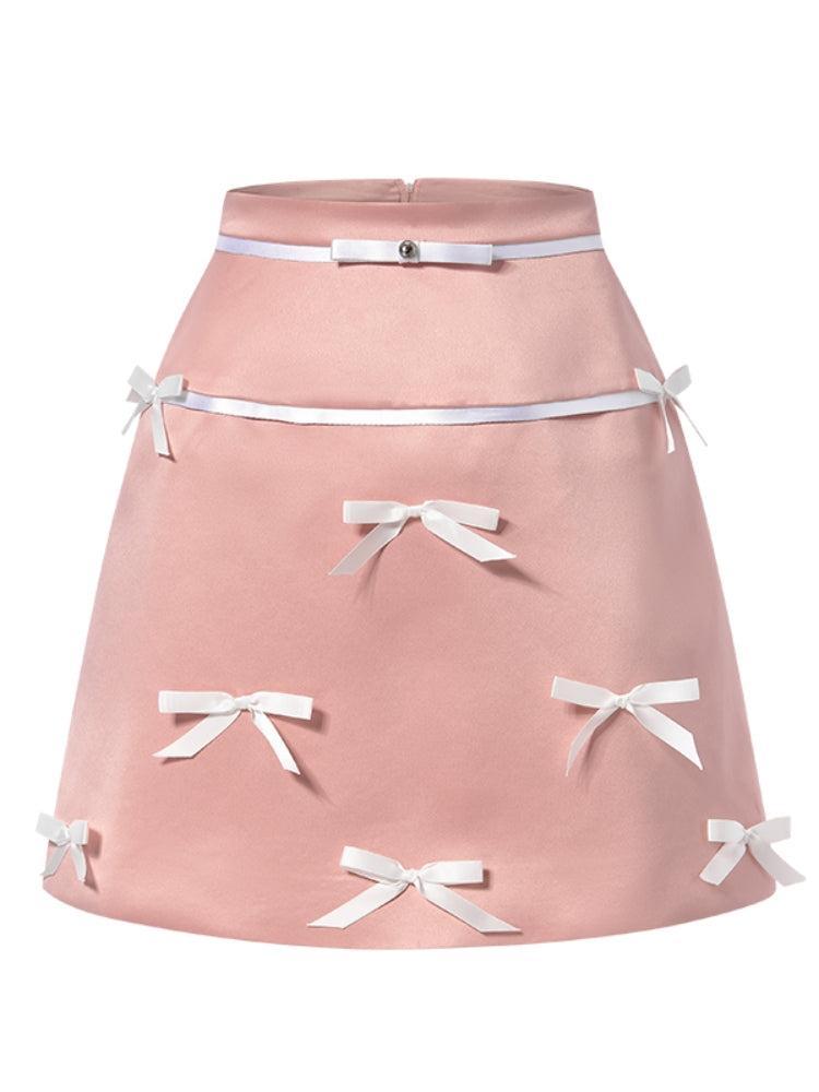 Off-Shoulder Bowknot Top & Skirt Set - CHINASQUAD