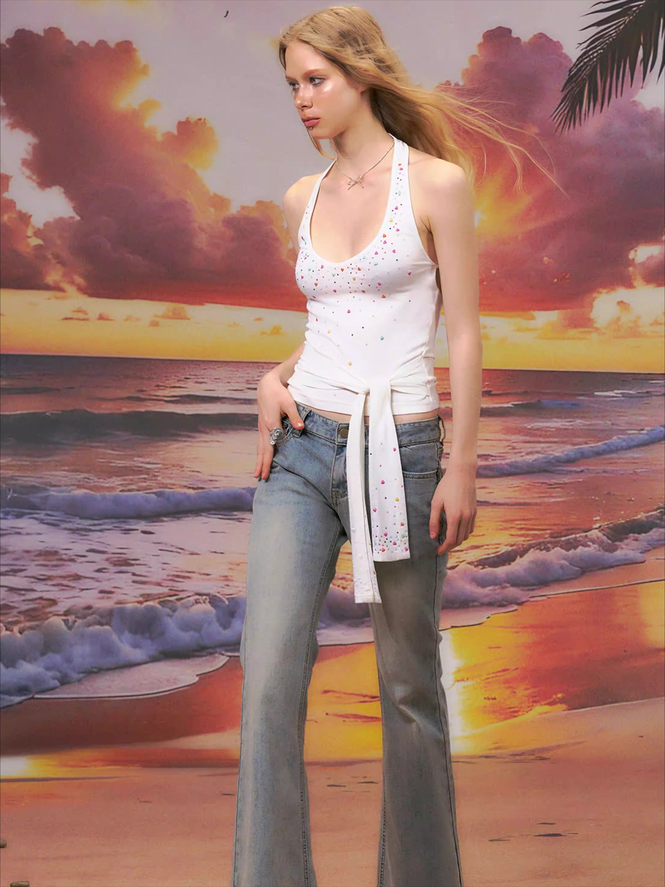 Crystal-Embellished Tencel Wool Camisole