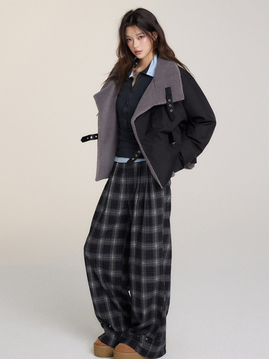 Cuffed Hem Studded Casual Pants - CHINASQUAD