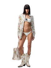 White Jacquard Halter-Tie Bikini - CHINASQUAD