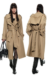 Khaki Double-Breasted Coat - CHINASQUAD