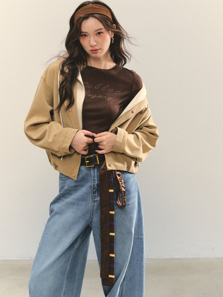 Two-piece Spliced Color-block Hooded Jacket - CHINASQUAD