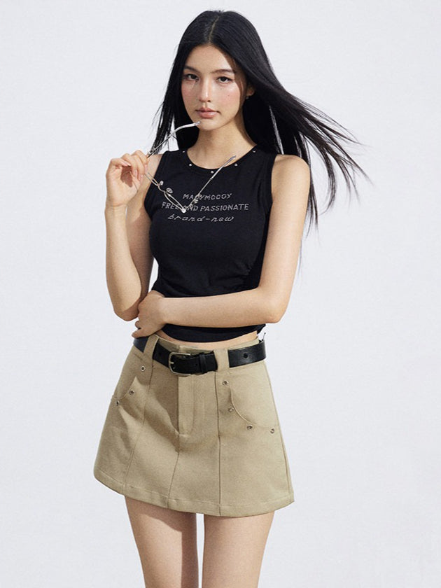 A-Line Utility Mini Skirt