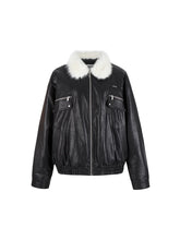 Black & White Vintage Silhouette Collar Moto Jacket - CHINASQUAD