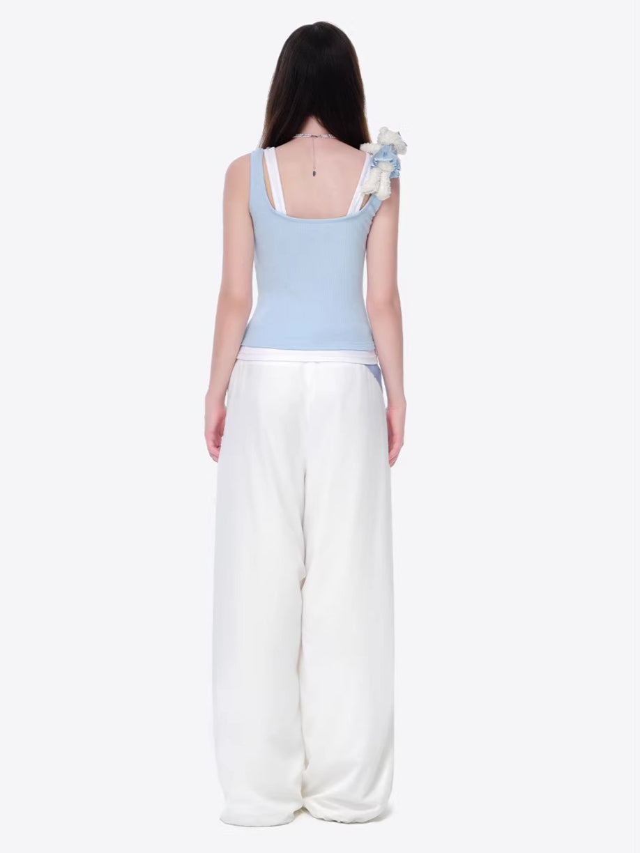 Gemstone-Collar Fitted Cropped Camisole