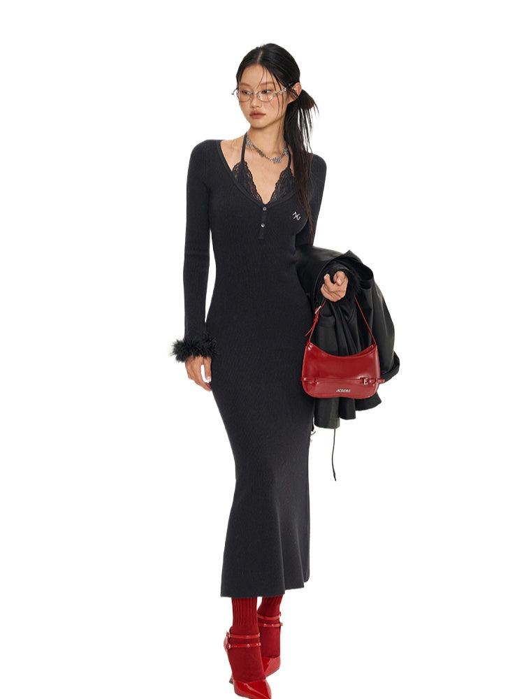 White & Black Mermaid Classic Dress - CHINASQUAD