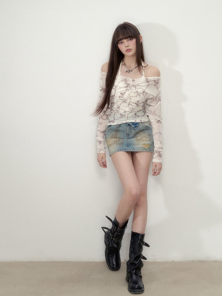 Wrinkle One-Shoulder Convertible Long Sleeve - CHINASQUAD