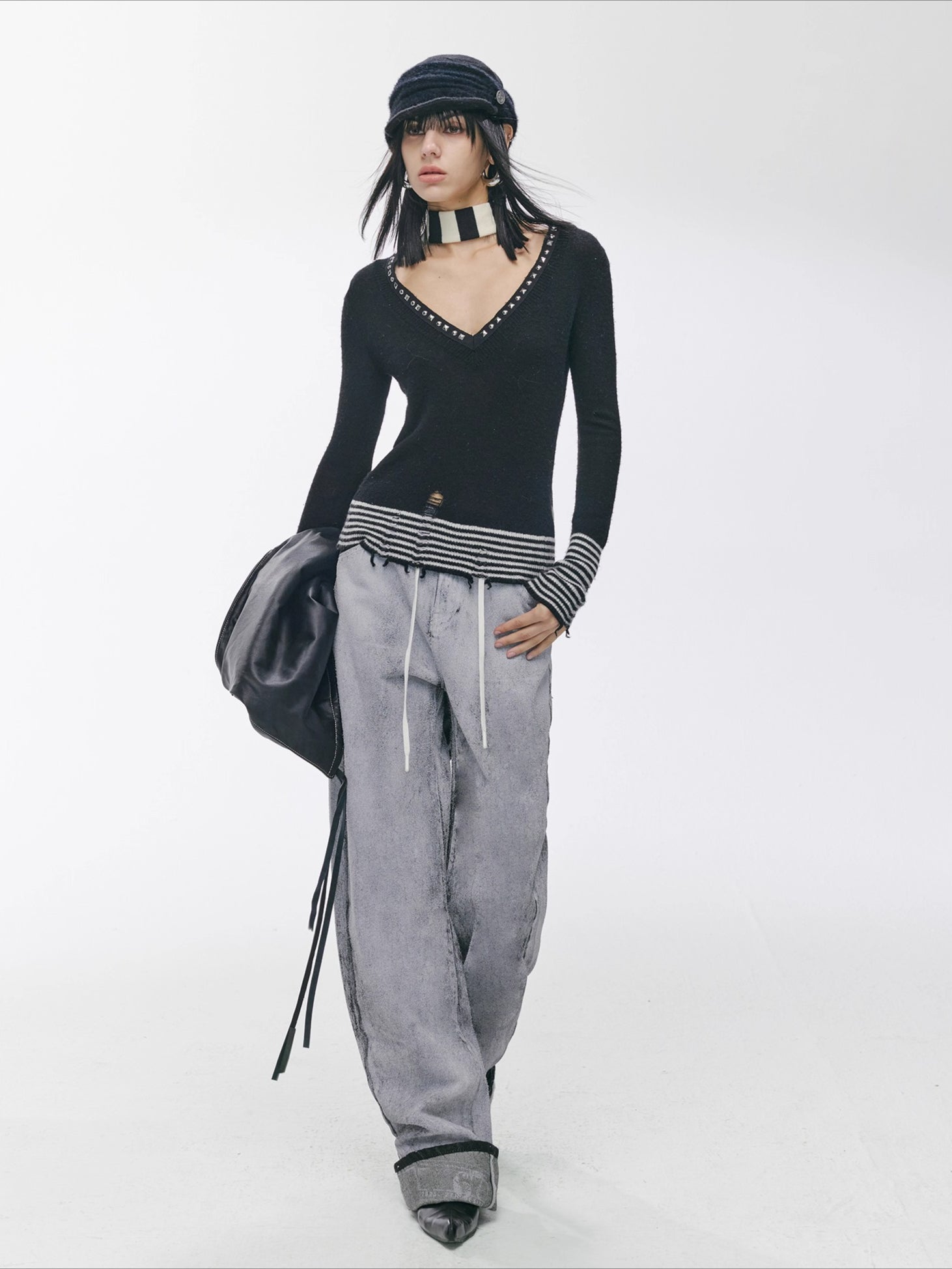 Vintage Washed Straight-Leg Denim Pants