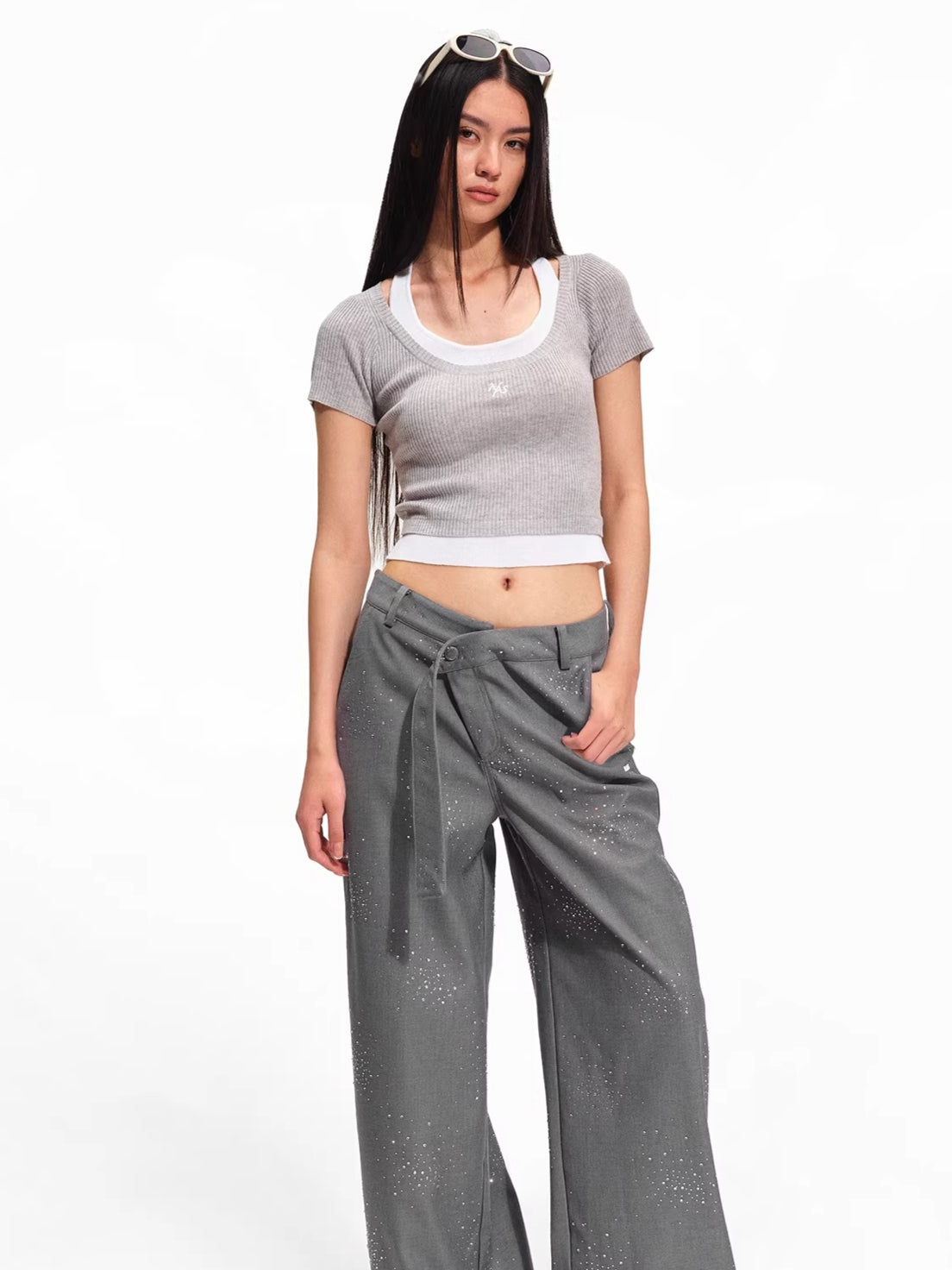 Academy Layered Wool-Blend Halter Tee