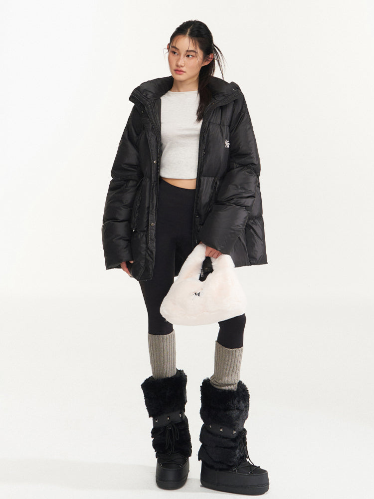 White Duck Down Hooded Jacket - CHINASQUAD