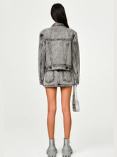 Classic Cross Angled Denim Skirt - CHINASQUAD
