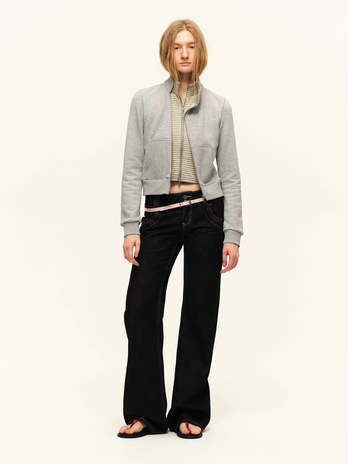 Denim Ultra-Low Rise Straight Jeans