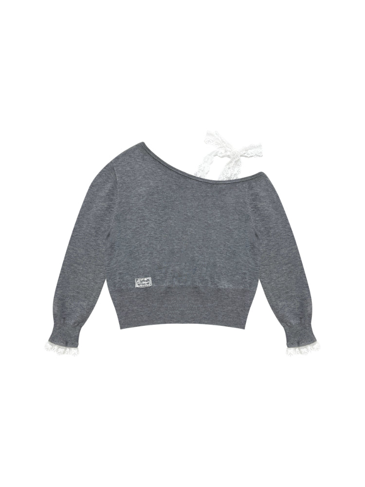 Lace-Up Shoulder Sweatshirt - CHINASQUAD
