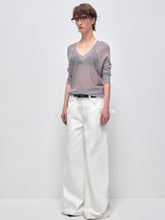 White Cotton Low Waist Wide Leg Jeans - CHINASQUAD