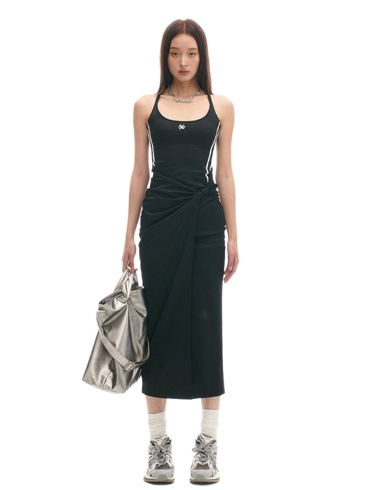 Color Block Casual Slimming Waist Mid-Length Dress - CHINASQUAD