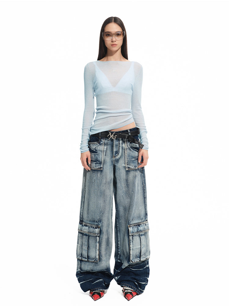 Wool Thin Crewneck Long-sleeve Blouse - CHINASQUAD