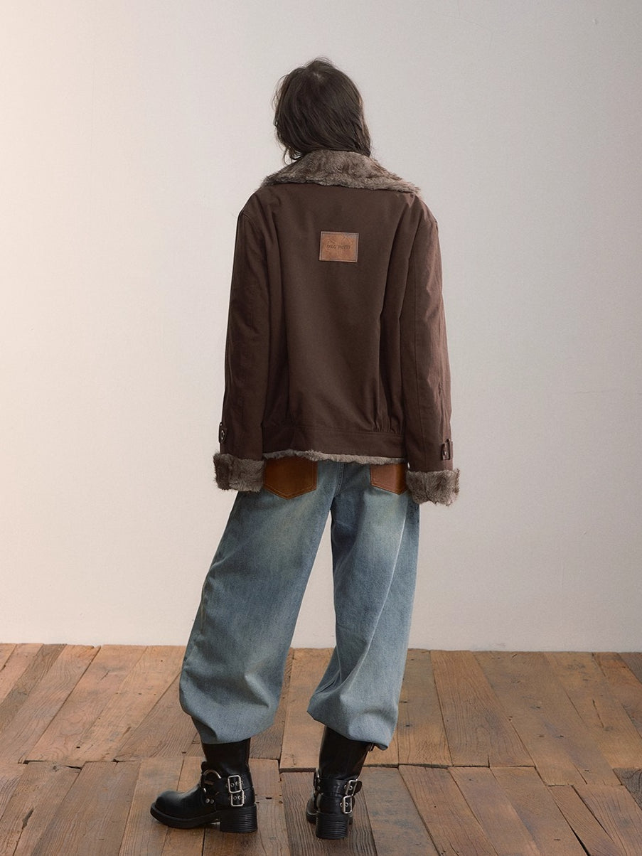 Reversible Faux Fur Toggle Jacket