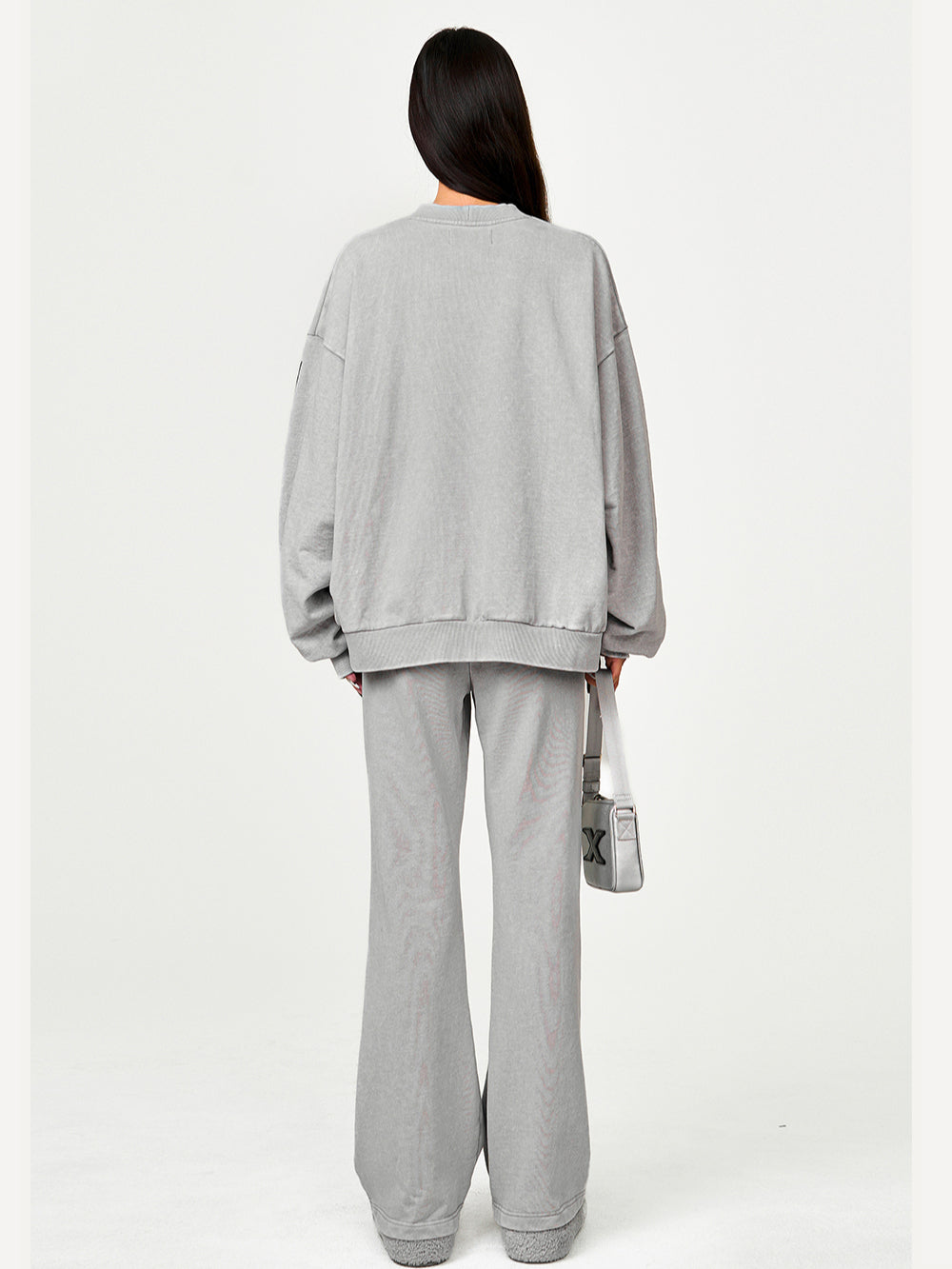 Black & Gray Chain Racing Oversized Sweatshirt - CHINASQUAD