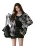 Washed Vintage Rose Beaded Shirt Jacket - CHINASQUAD