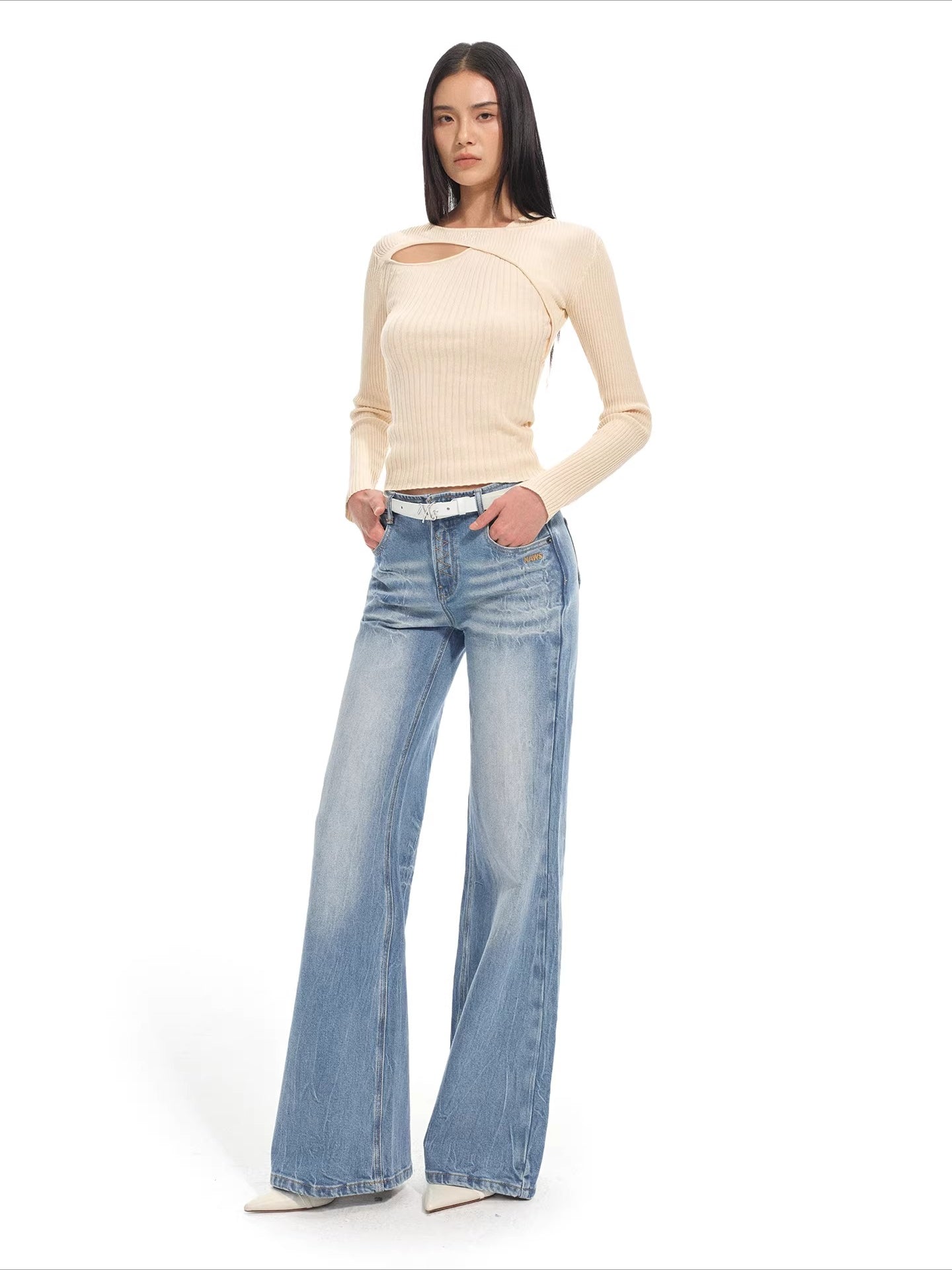 Proportion Straight-Leg Denim Pants