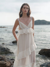 Ruffled Spaghetti Strap Backless Dress - CHINASQUAD