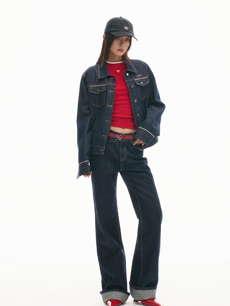 Ribbed Color-block Slim-fit Shoulder T-shirt - CHINASQUAD