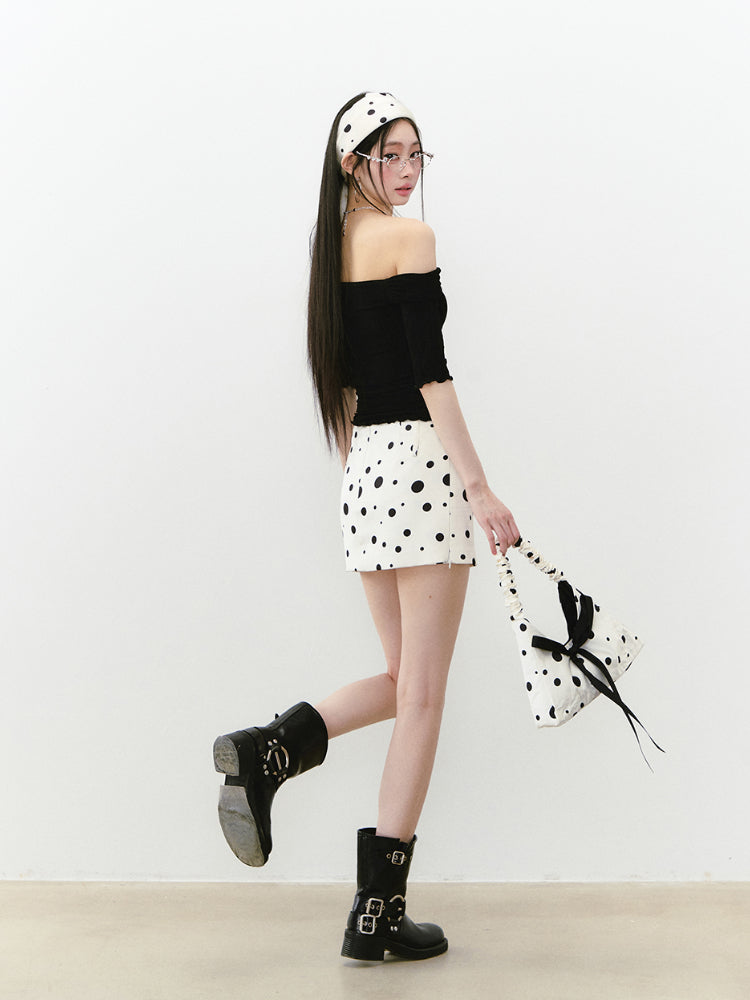 One-Shoulder Acetate Mid-Sleeve T-shirt - CHINASQUAD