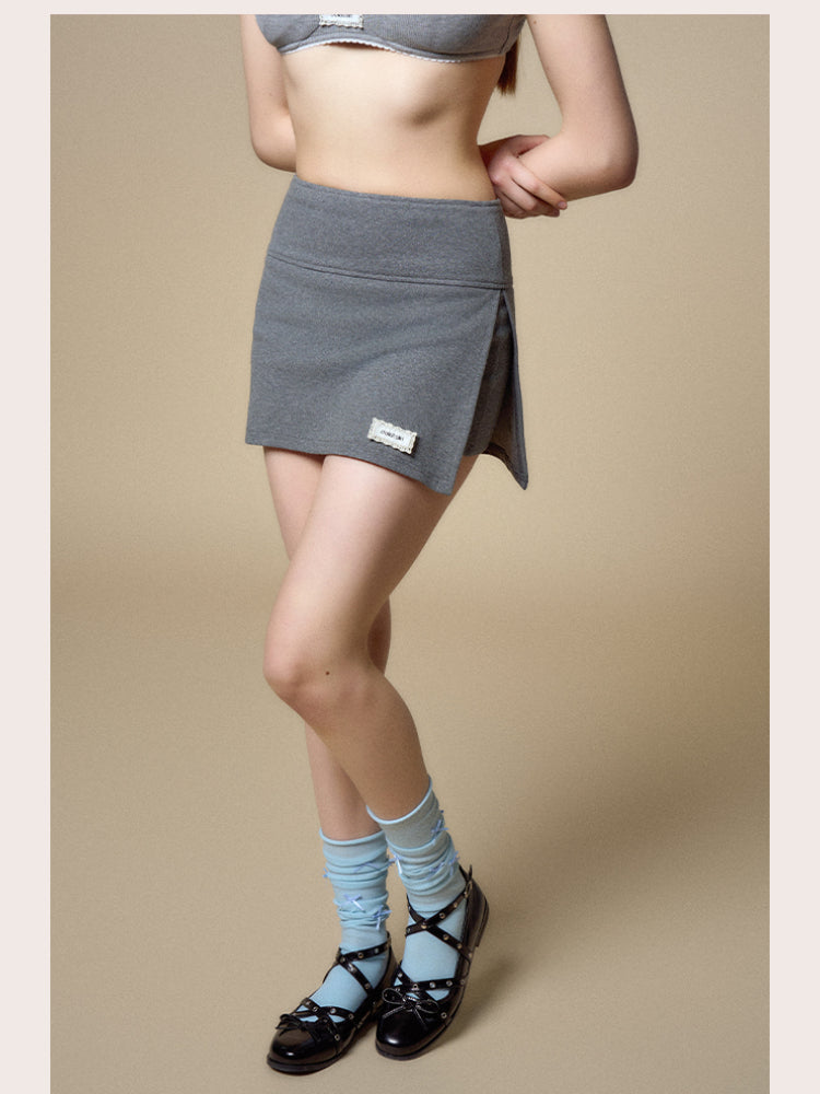 Silver High-Waist Bodycon Midi Skirt