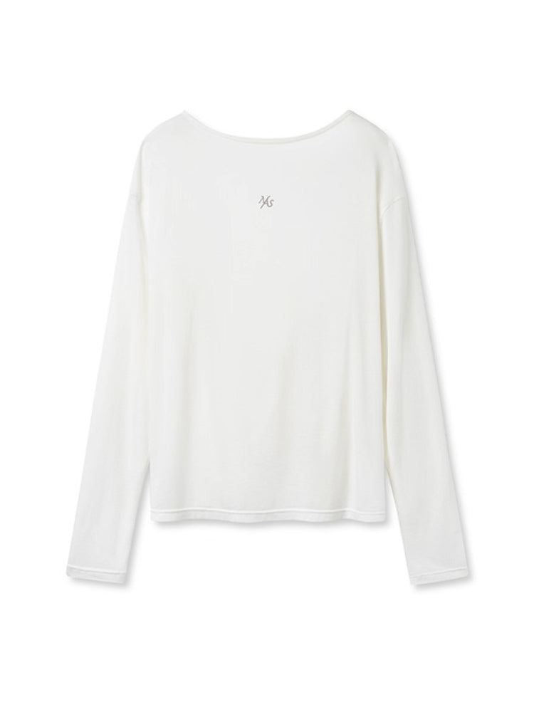 Boat Neck Slightly Sheer Knotted Open-back T-shirt - CHINASQUAD