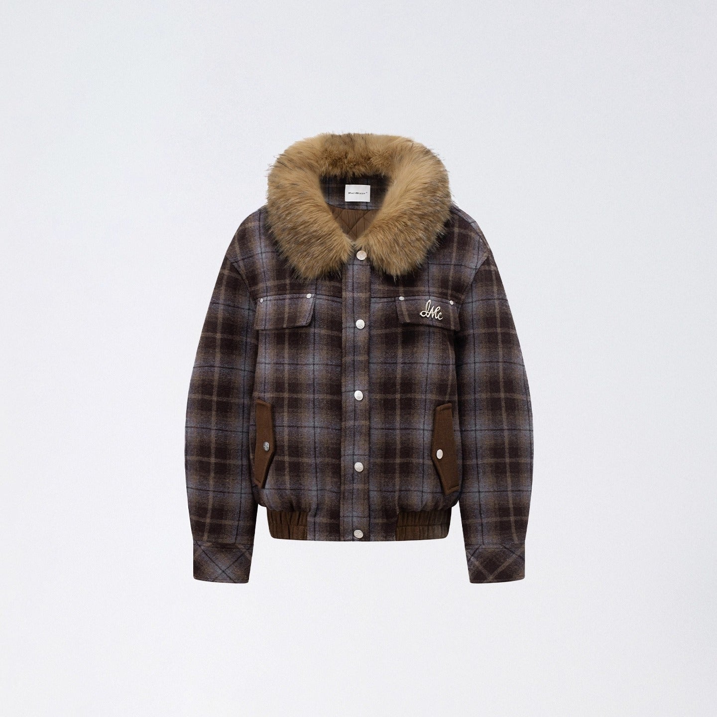 Melange Wool-Blend Quilted Plaid Jacket