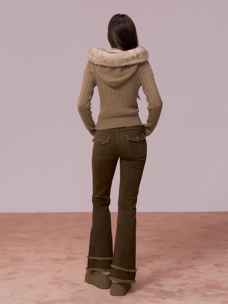 Washed Vintage-Style Loose Denim Pants