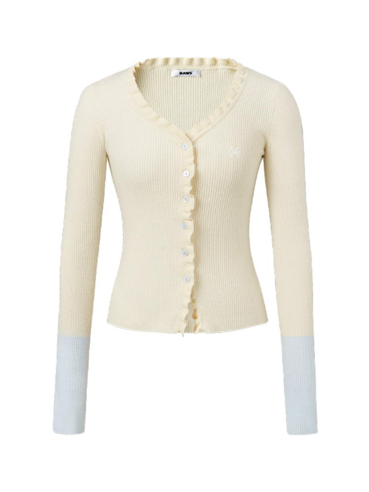 Floral-Placket Shell-Button Long-Sleeve Top - CHINASQUAD