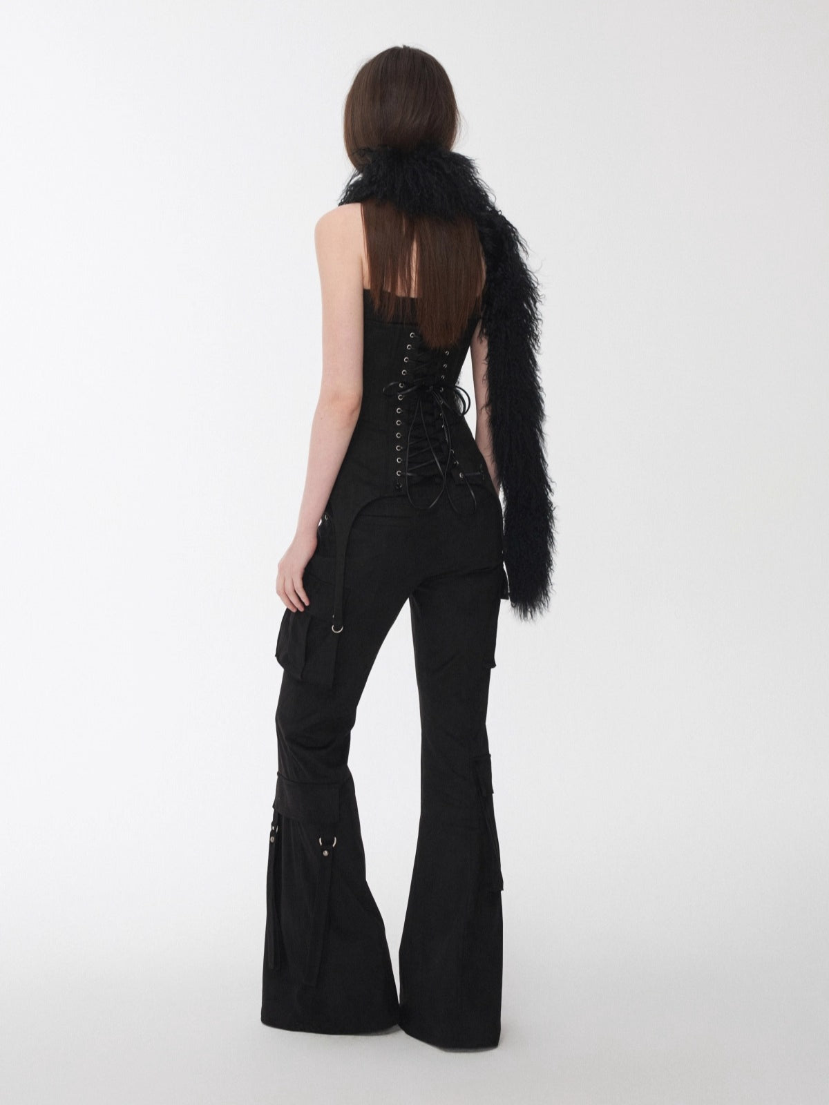 Studded Pocket Flared Utility Pants