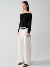 Wool One-Shoulder Off-Shoulder Long-Sleeve T-Shirt - CHINASQUAD