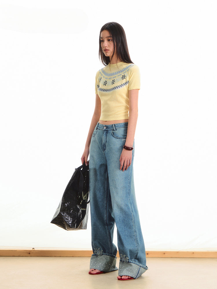 Fair Isle Jacquard Knit T-shirt - CHINASQUAD