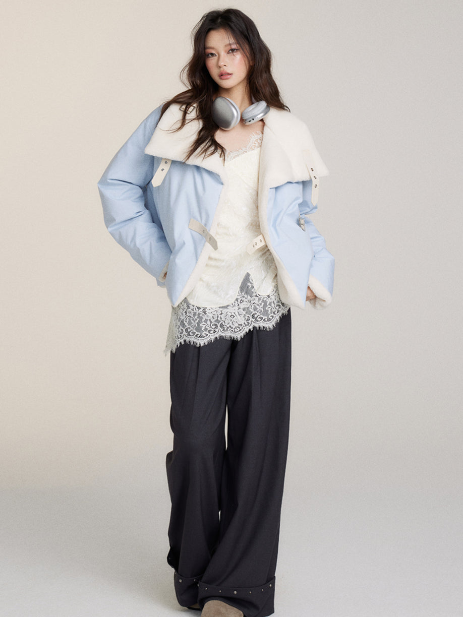 Reversible Shearling Down Jacket - CHINASQUAD
