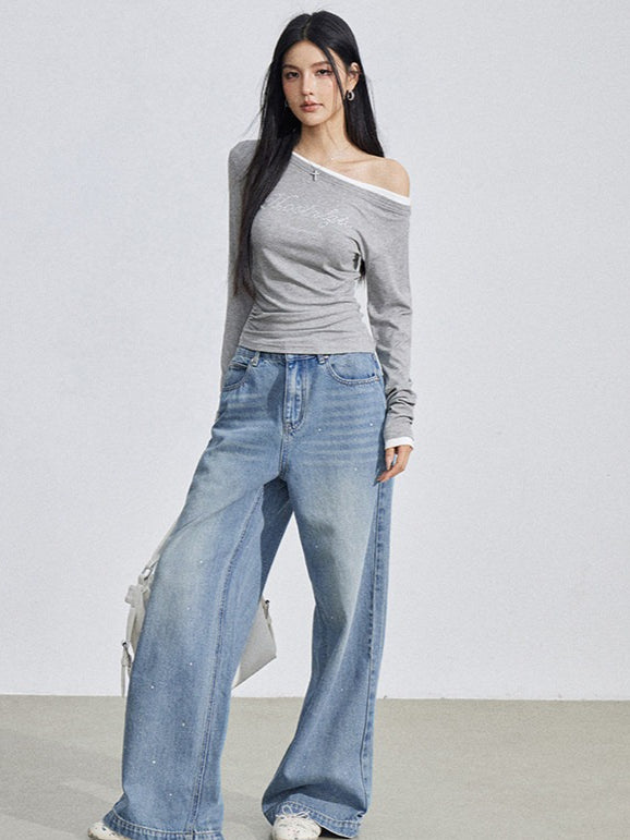 Rhinestone Embellished Slim-Fit T-Shirt