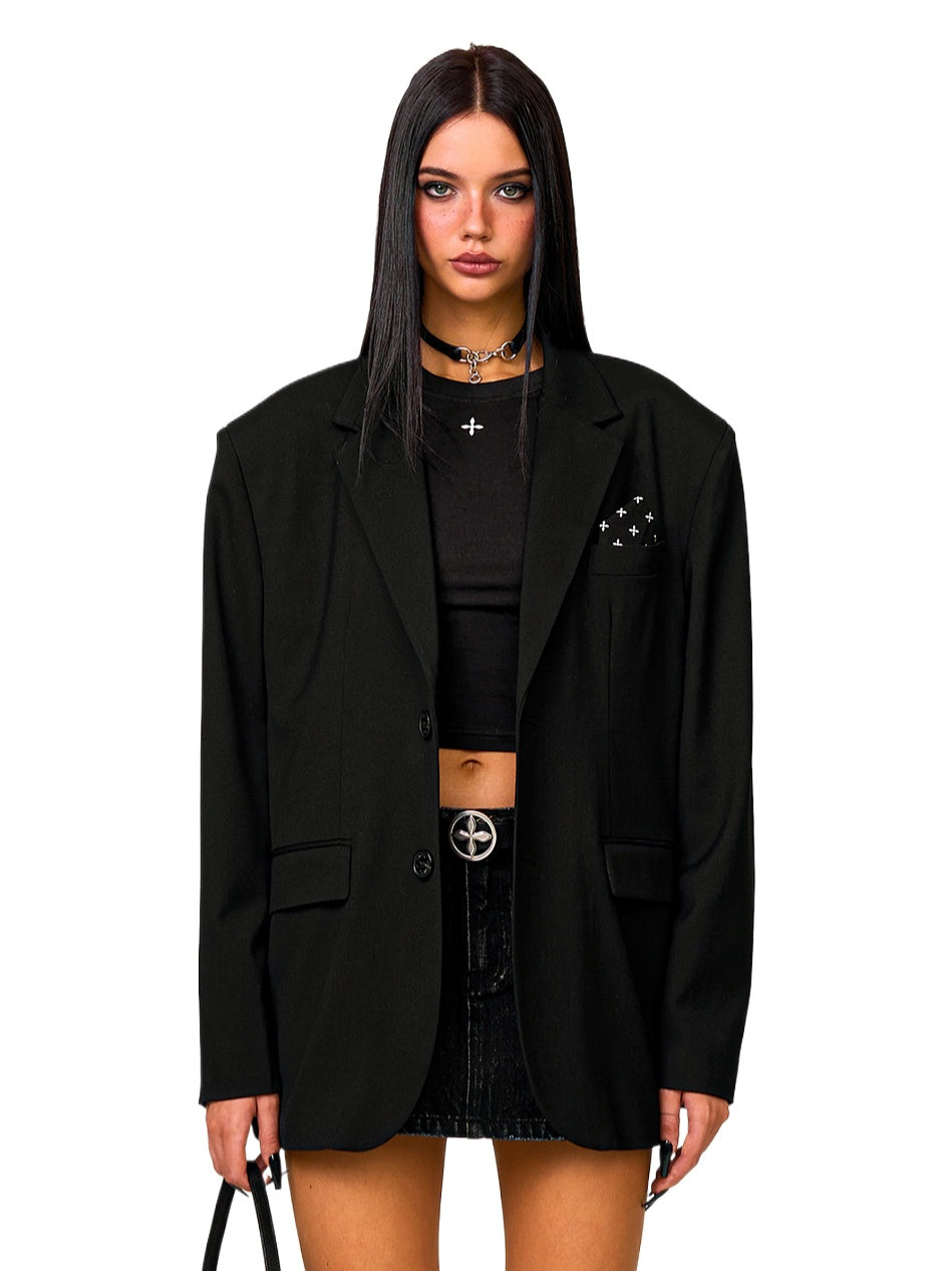 Black Oversize Midnight Blazer - CHINASQUAD