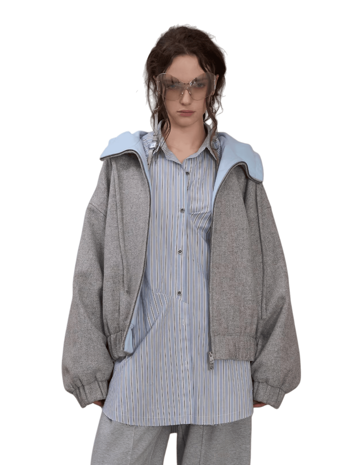 Wool-Blend Hooded Varsity Jacket