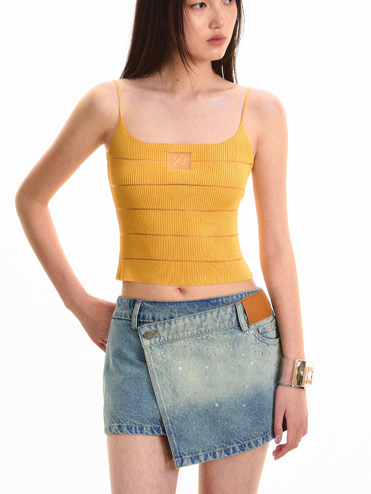 Ice Feel Striped Knit Vest - CHINASQUAD