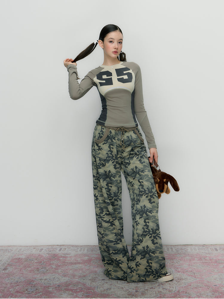 Color-block Sports Style Fitted Long Sleeve T-shirt - CHINASQUAD