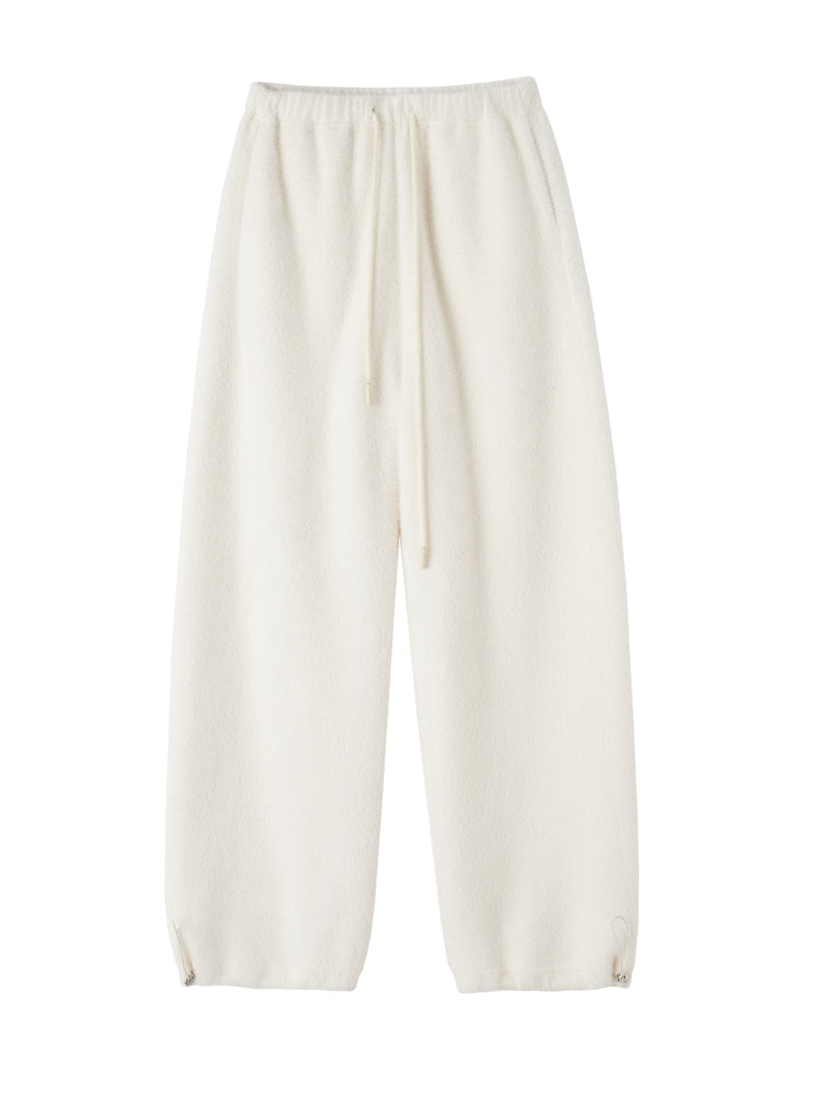 (Final Sale) Paneled Knit Velvet Wide-Leg Pants - CHINASQUAD