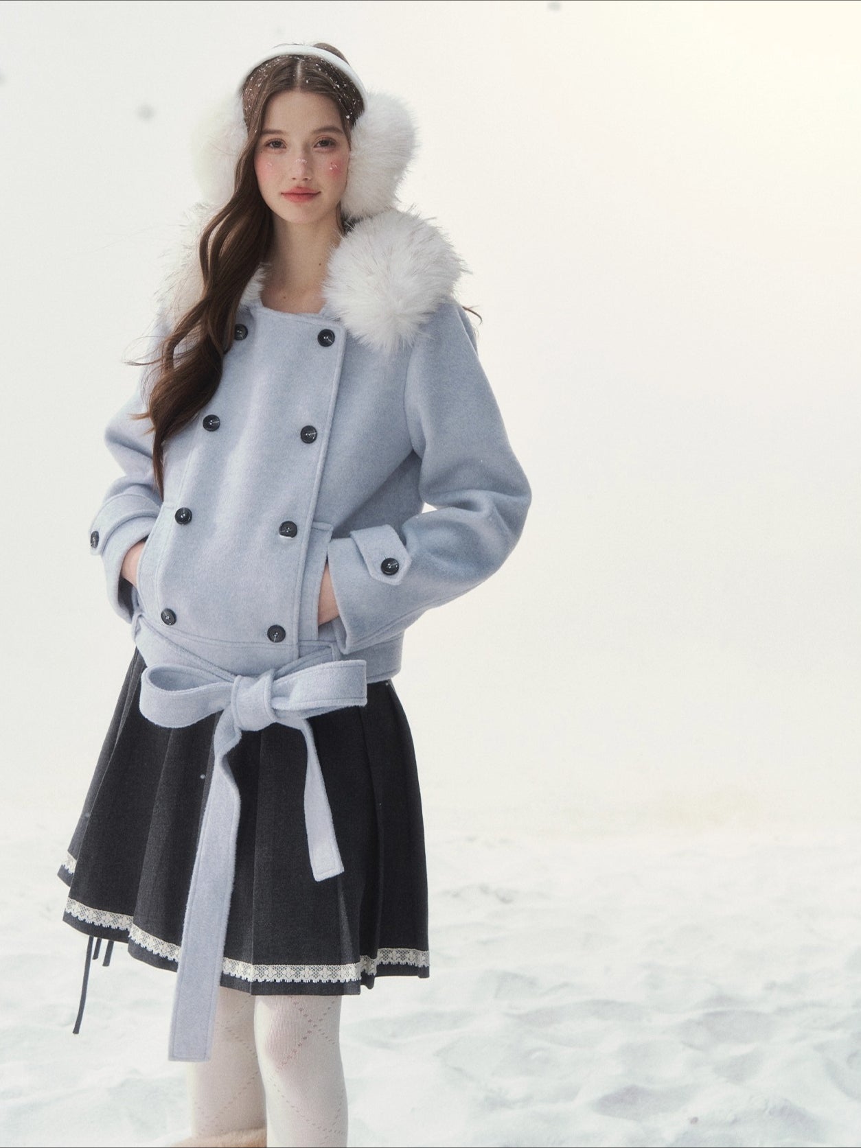 Vintage Double-Breasted Wool-Blend Jacket