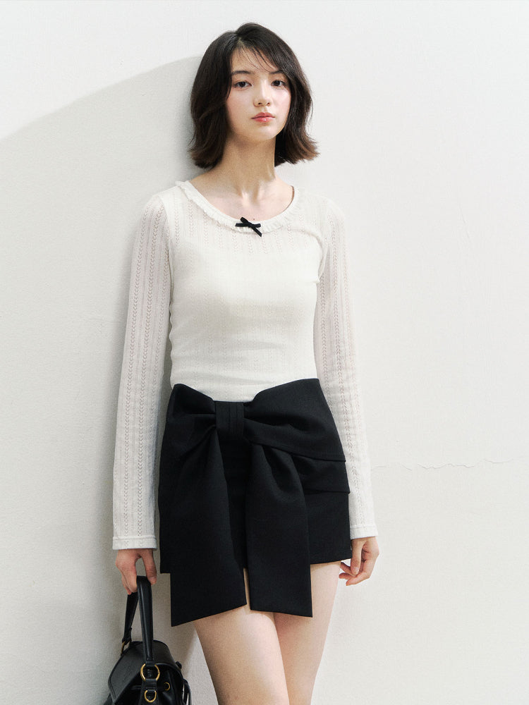 3D Bow Mini Skirt - CHINASQUAD